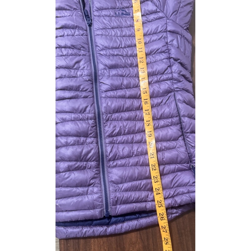 LL Bean Jacket 850 Down Puffer Downtek hooded pertex Quantum women S Reg Purple - Picture 9 of 10